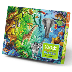 Behind The Trees - Tiger Tribe - 100pc Holographic Puzzle - Jungle Paradise - 5year old puzzle - 100 piece puzzle - really beautiful puzzle's for kids - Christmas presents for kids under $30