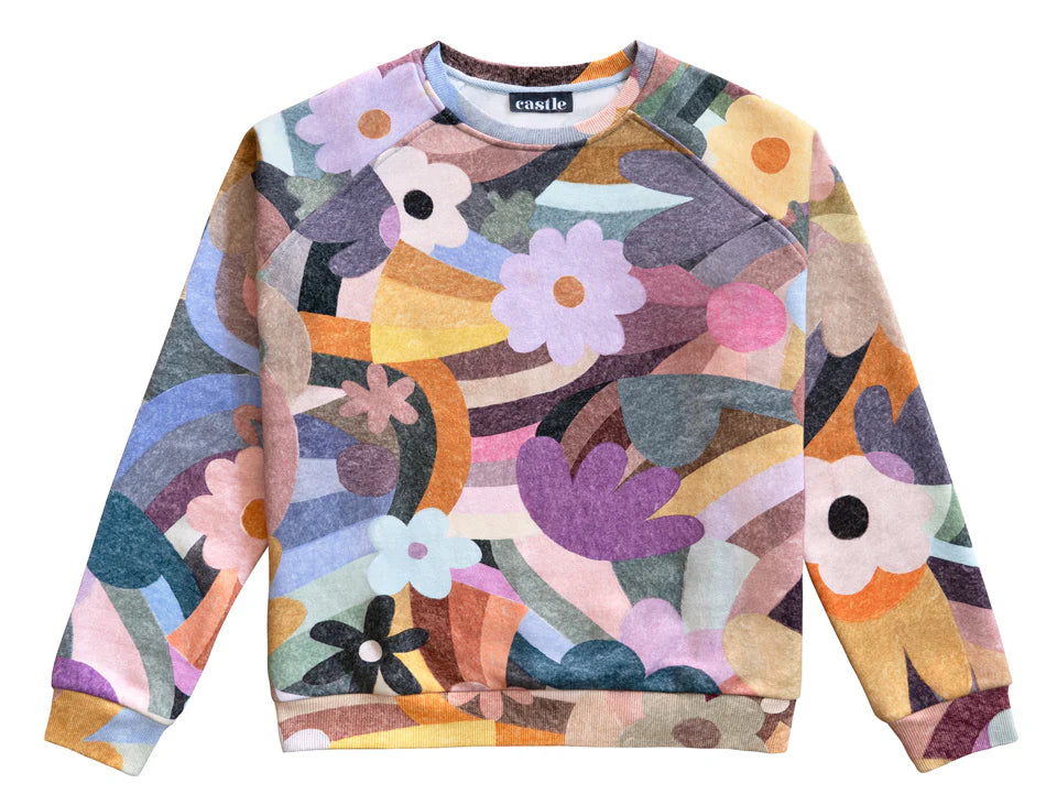 Behind The Trees - Castle + Things - Sweater - RAINBOW GARDEN SWEATER - Castle n things clothing - Castle n things sweater - castle n things stockists - Castle n Things discount code - Castle n things sale - unique cotton sweater - designer sweater