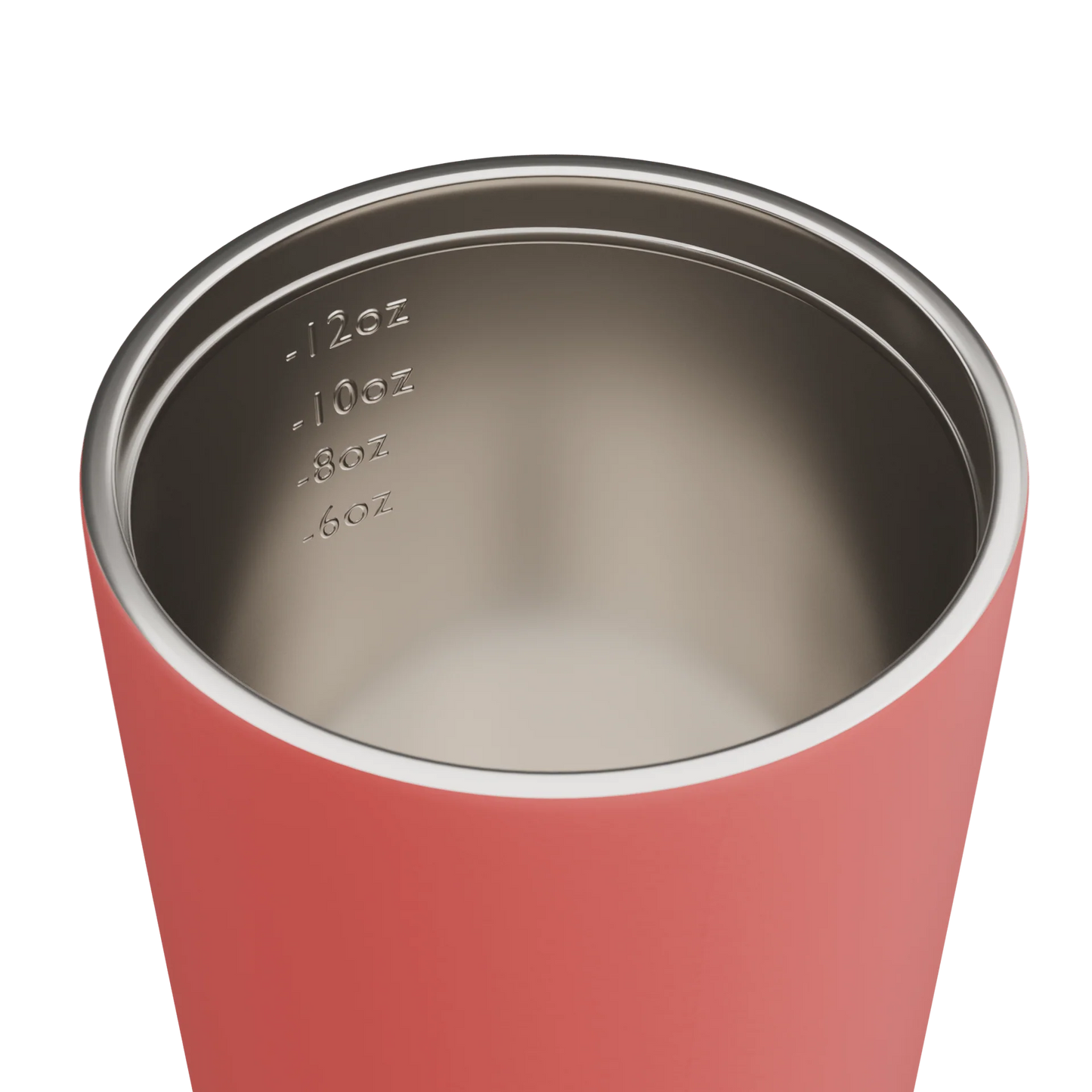 Behind The Trees - Red Camino Cup with black lid and packaging on a white background - Made By Fresko - Reusable Coffee Cup - Camino 340ml/12oz - Coral