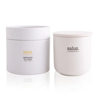 Behind The Trees - Two white candles with 'salus' branding on a white background - Salus Body - Lemongrass Soy Candle - 60hr