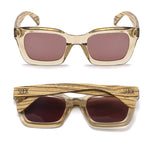 Behind The Trees - Soek - Soek - Sunglasses - Zahra - Champagne - Smoky Polarised Lens - Walnut Maple Arm&nbsp; - sunglasses - wooden framed sunglasses - wooden armed sunglasses