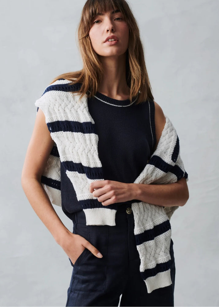 Little Lies - Arty Sweater - Navy Stripe