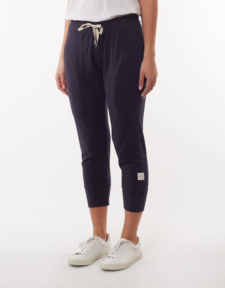 Behind The Trees - Elm - Elm - Brunch Pant - Navy - best selling brunch pant - 100% cotton trackpant - lightweight trackpant - 3/4 length trackpant