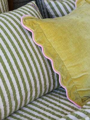 Behind The Trees - Mosey Me - Cushion - Velvet Scalloped - Tawny Olive- cushion under $99 - throw cushion - quality throw cushion&nbsp;