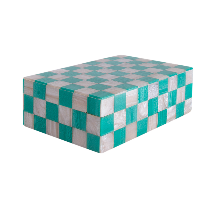 DWBH Homewares - Resin Card Box - Aqua