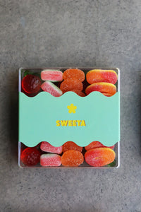 Behind The Trees - Box of colorful gummy bears with 'SWEETA' branding on a gray background - Sweeta - Fruit Salad Gummy Platter 260g