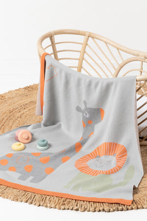 Behind The Trees - Indus Design - Jungle Buddies Baby Blanket - Baby Blanket under $80 - newborn gift - baby shower present