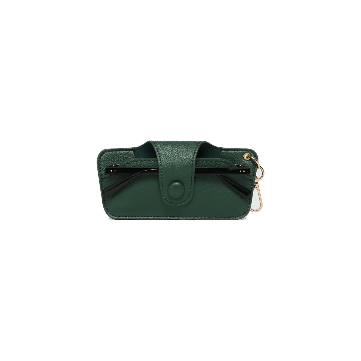 Behind The Trees - Green leather pouch with a strap on a white background - Louenhide - Skittle Sunglass Case - Forest Green