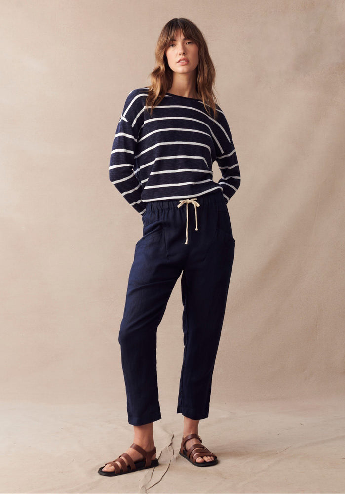 Behind The Trees - Little Lies - Luxe Linen Pants - Navy - 100% linen pants under $90 - lightweight natural fibre pants - linen pants - best linen pants