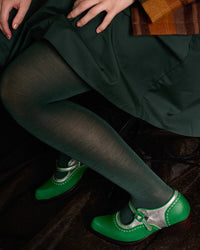 Tightology-Luxe Merino Wool Tights – Green-M/L
