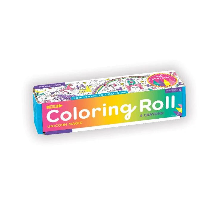 Behind The Trees - Coloring roll packaging with colorful design on a white background - Mudpuppy - Colouring Roll - Unicorn Magic