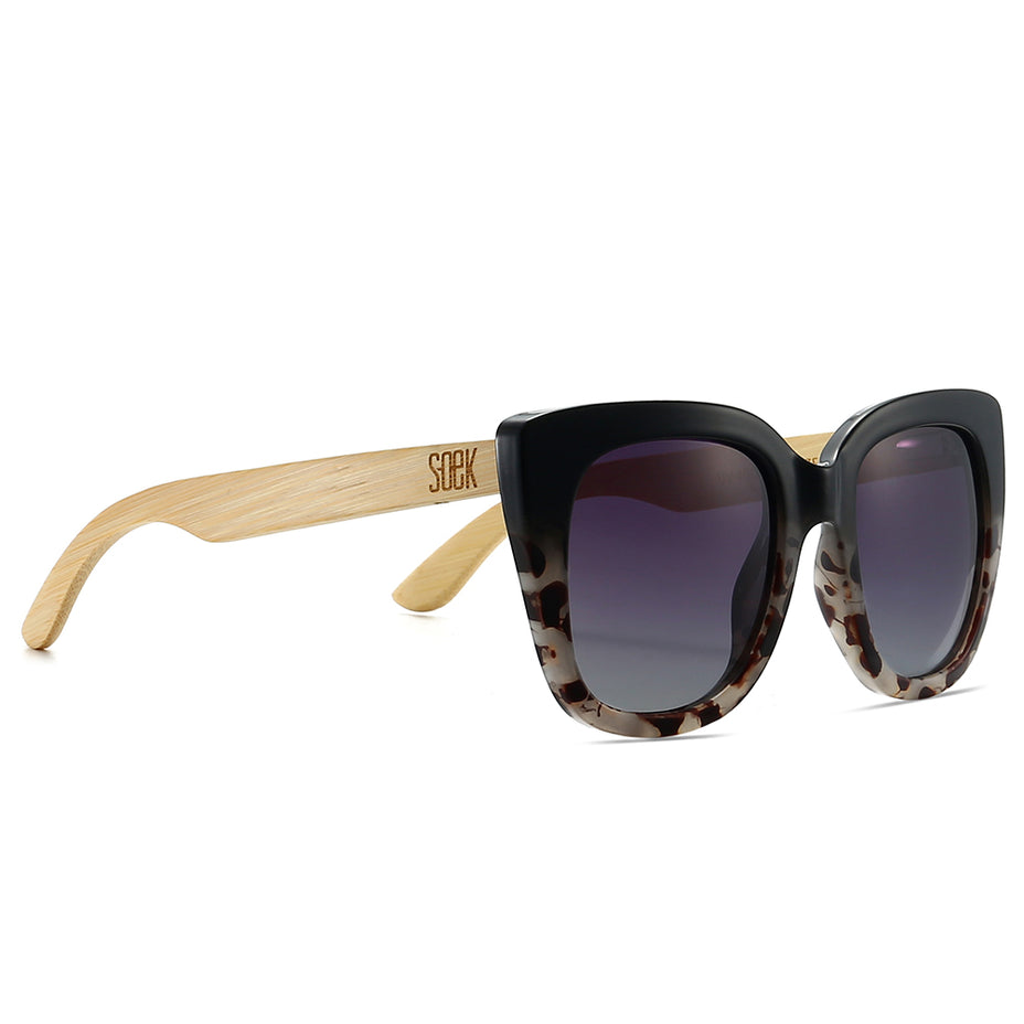 Soek - Sunglasses - Riviera - Black Ivory Tortoise - Black Gradient Lens