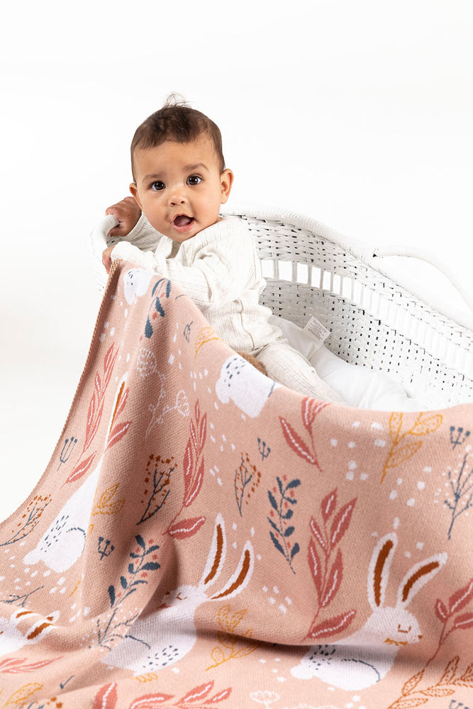 Behind The Trees - Indus Design - Nature Bunny Blanket - Baby Blanket under $80 - newborn gift - baby shower present