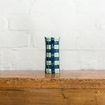 Noss. - Gingham Vase - Small - Navy + Green