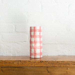 Noss. - Gingham Vase - Medium - Pink Gingham