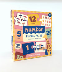 Behind The Trees - Box of number puzzle pairs for children on a white background - Lauren Sissons Studio - Number Puzzle Pairs