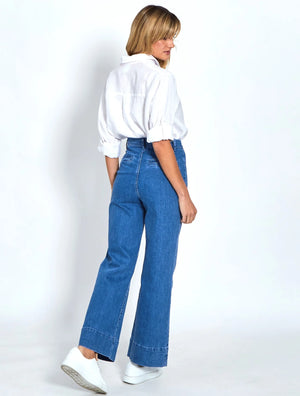 Behind The Trees - Monaco - Milan Jeans - Blue - blue flare jeans - comfortable flare jeans - on trend flare jeans - vintage style jeans