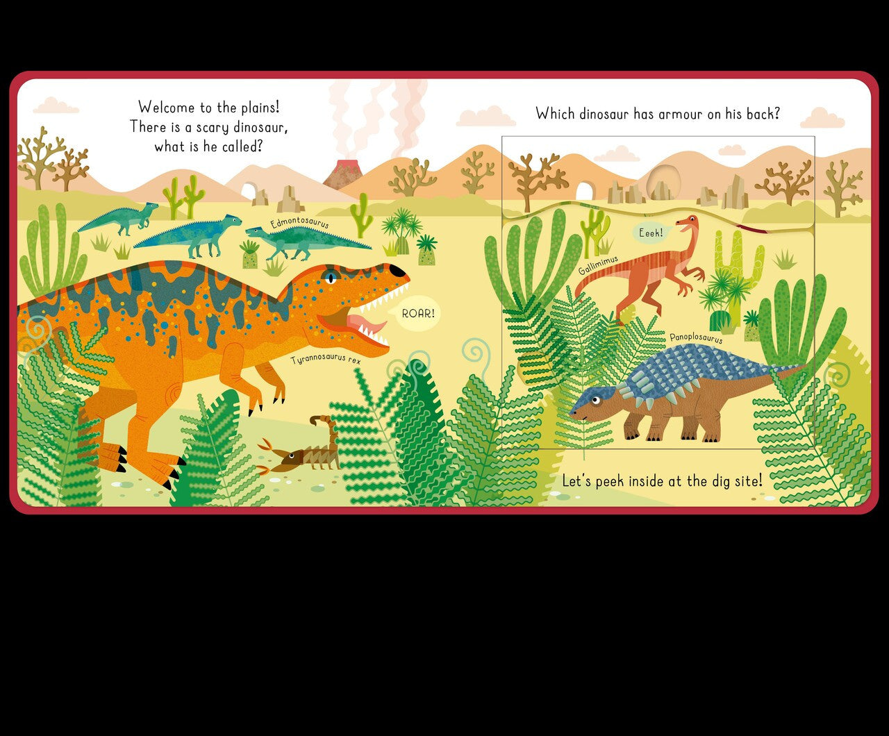 Behind The Trees - Mishmashed - Peek Inside - Dinosaur - baby + toddler books - first birthday present ideas