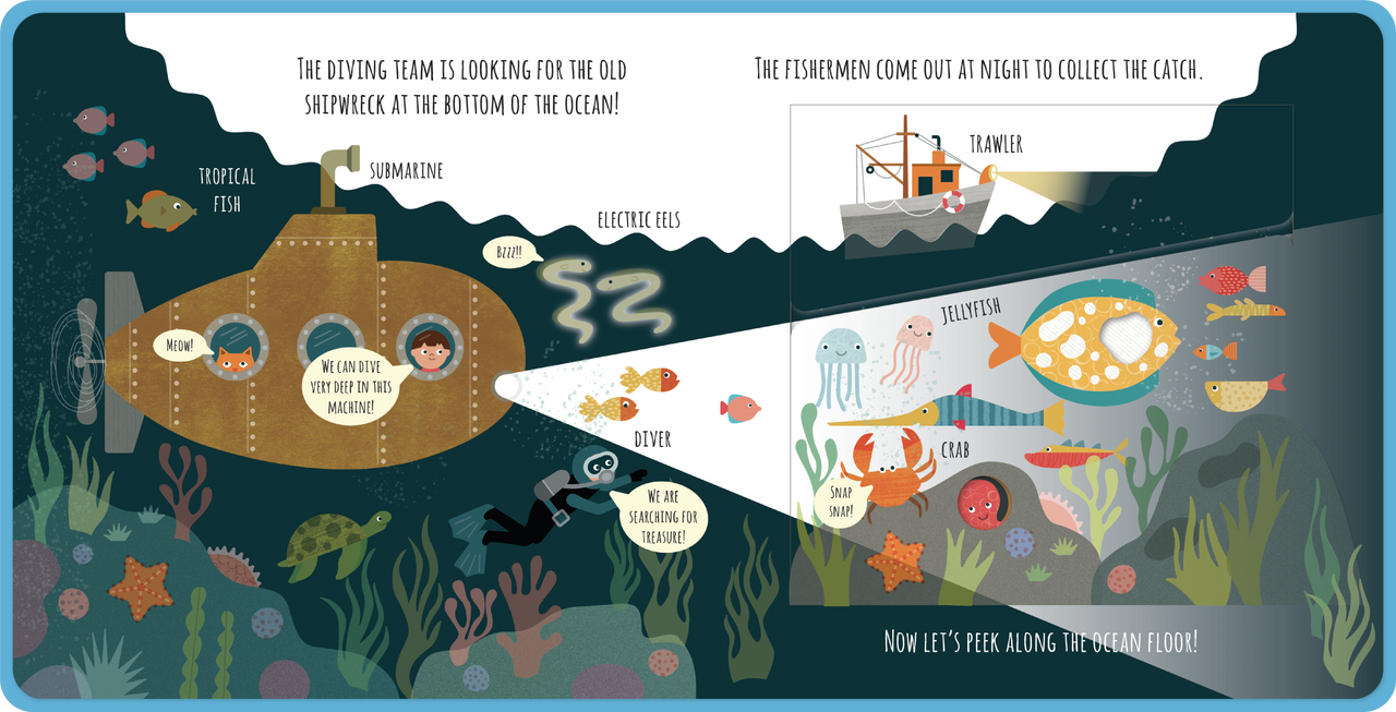 Behind The Trees - Mishmashed - Peek Inside - The Ocean - baby + toddler books - first birthday present ideas