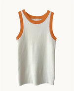 Little Lies - Ria Tank - White & Orange