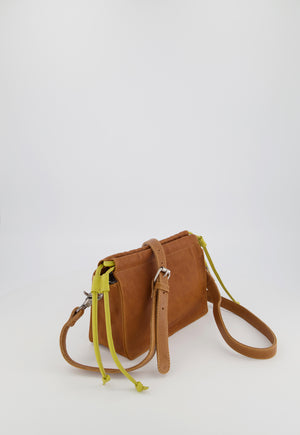 Behind The Trees  - Nancybird - Drawstring Bag Mini - Tobacco - leather bag - high quality leather handbag - stunning crossbody handbag