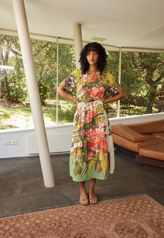 Behind The Trees - Nancybird - Tiered Mabel Dress - Flowering Gum - Drop 1 from Nancybird - Spring Summer collection from Nancybird - stunning high quality dress - slow fashion - ethically sourced clothing