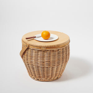 Behind The Trees - Sunnylife - Round Picnic Cooler - Natural  - Picnic Basket - Engagement present - wedding gift - christmas gift under $250