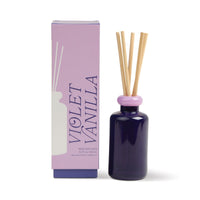 Designworks - Stacked 3.2 FL OZ (94ml) Glass Diffuser w/ Lavender Lid and Dark Purple Base In a Printed Box - Violet Vanilla