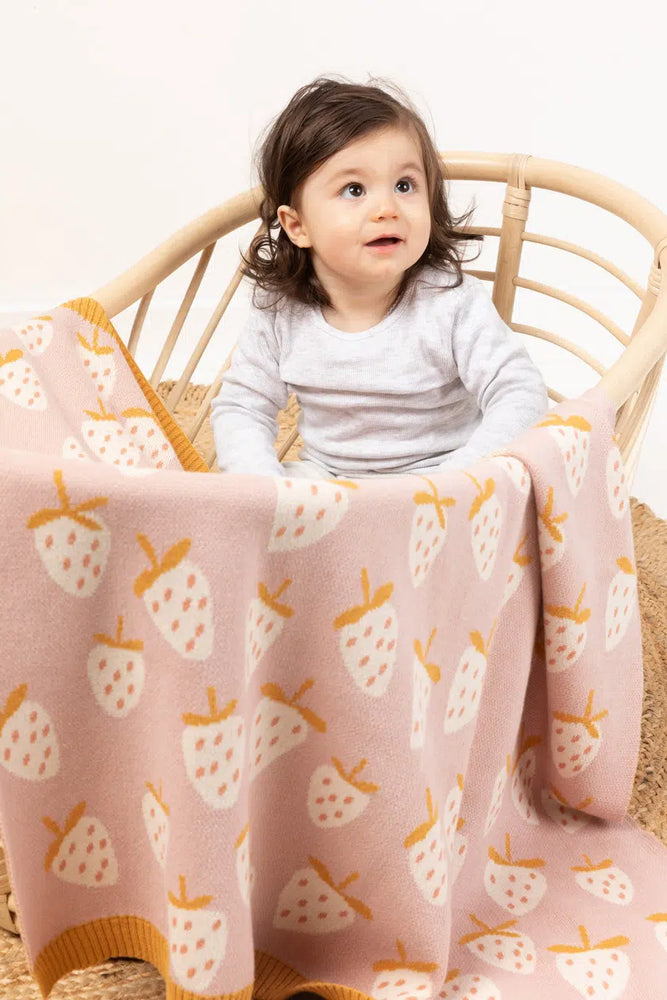 Indus Design - Baby Blanket - Strawberry