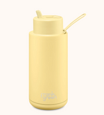 Frank Green - Ceramic Reusable Bottle - Straw Lid - 34oz/1,000ml - Buttermilk