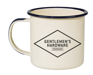 Behind The Trees - Gentleman's Hardware - Enamel Mug - Adventure Begins - Cream  - Father's Day 2024 - gift for Dad under $20 - camping mug - 