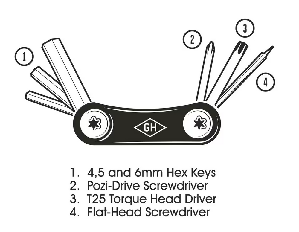 Behind The Trees - Gentleman's Hardware - Pocket Bicycle Multi tool - Father's Day 2024 - gift for dad under $25 - bike toolkit