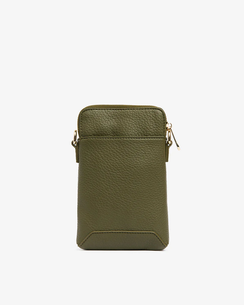 Behind The Trees - Elms + King - Sullivan Phone Bag - Khaki - small phone bag - christmas gift under $100 - cool phone bag - leather look phone bag - trendy phone bag