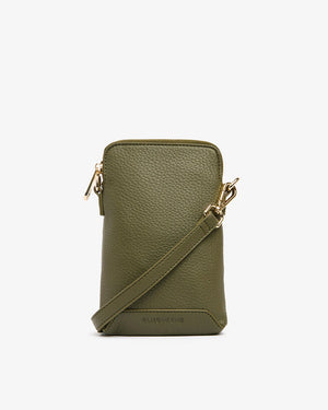 Behind The Trees - Elms + King - Sullivan Phone Bag - Khaki - small phone bag - christmas gift under $100 - cool phone bag - leather look phone bag - trendy phone bag