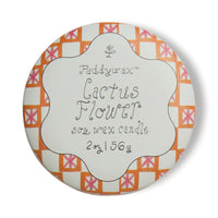 Behind The Trees - Paddywax Lactus Flowtr candle packaging with decorative pattern. - Designworks - Tulip 2oz Printed Tin - Cactus Flower