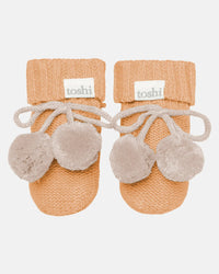 Toshi- Organic Booties Bobby -Oak Beige-Organic cotton yarn