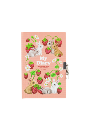 Tiger Tribe - Lockable Diary - Berry Bunny