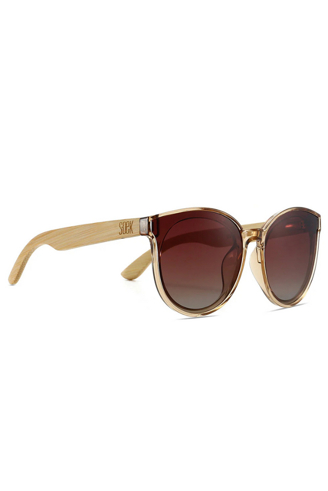 Soek - Sunglasses - Bella Champagne - Brown Gradient Lens with White Maple Arms