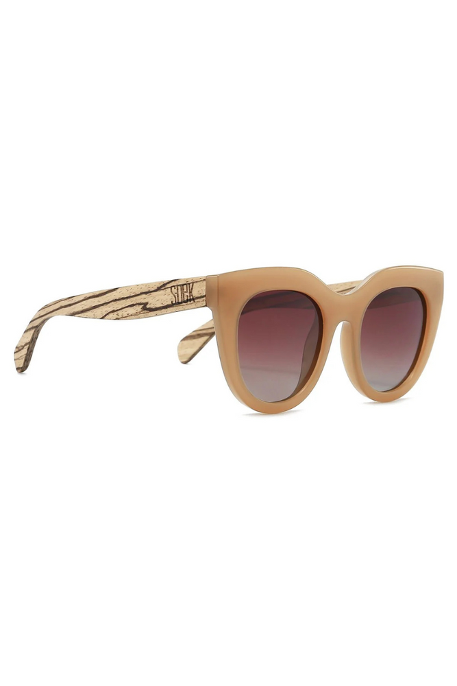 Soek - Sunglasses - Milla Caramel - Brown Gradient Lens - White Maple Arms