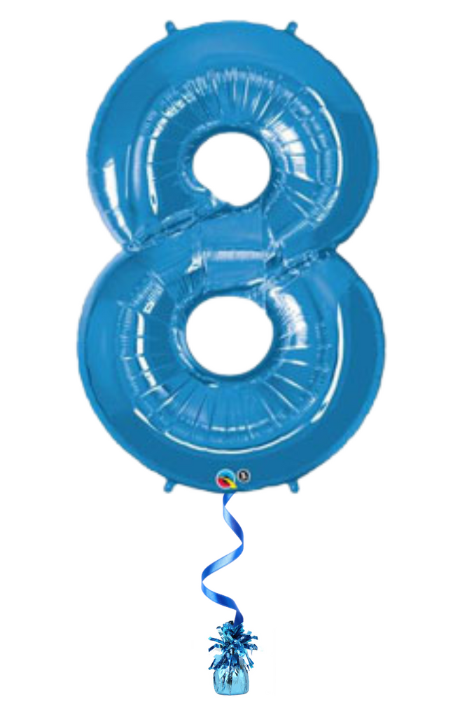 READY TO GO - Number 8 Inflated Balloon - Various Colours