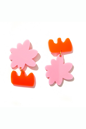 Emeldo - Earrings - Allegra - Pink + Red