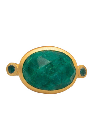 
                
                    Load image into Gallery viewer, RubyTeva Design - Ring - Banjara - Simulated Emerald - RDR188/E
                
            
