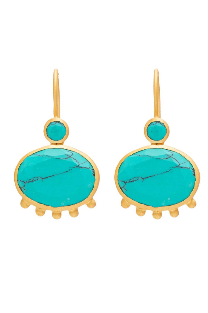 RubyTeva Design - Earrings - Banjara - Turquoise - RDE188/T