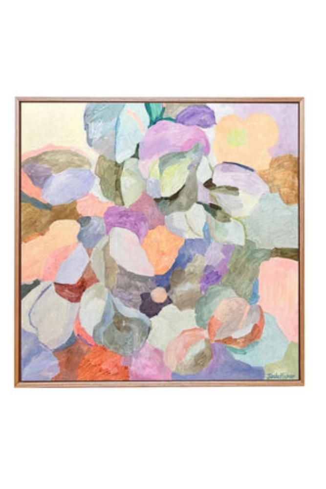 Jade Fisher - Apricot Blooms - Limited Edition - Print on Canvas - Floating Wood Frame
