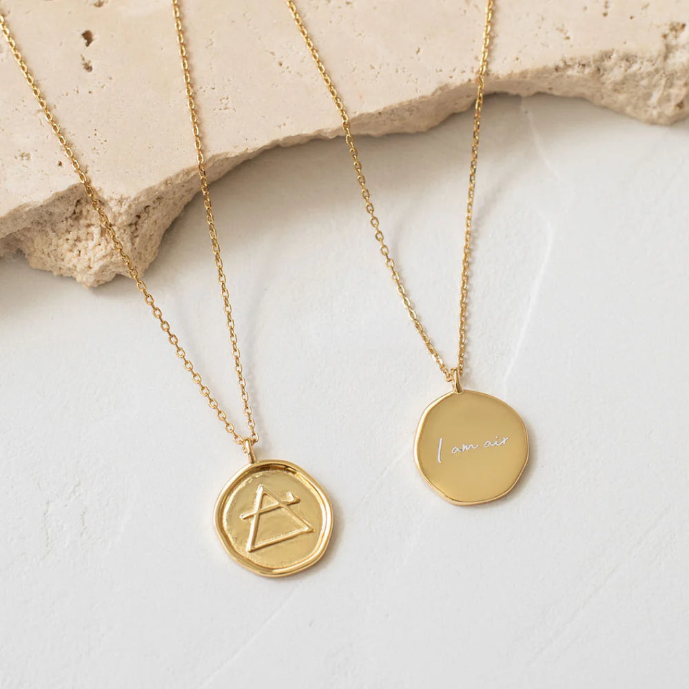 Behind The Trees - Sun Soul - Elements Necklace - Air - gold necklace for her - gold star sign necklace for women - christmas gift for her - christmas ideas for my wife - gold elements necklace under $90