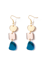 Emeldo - Earrings - Vera - Gold, Rose + Blue Mirror