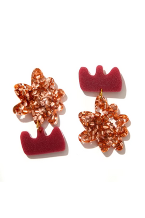 Emeldo - Earrings - Allegra - Burgundy