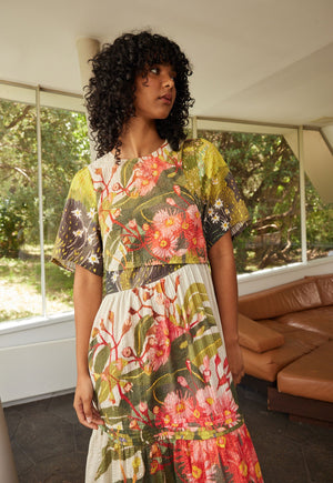 Behind The Trees - Nancybird - Tiered Mabel Dress - Flowering Gum - Drop 1 from Nancybird - Spring Summer collection from Nancybird - stunning high quality dress - slow fashion - ethically sourced clothing