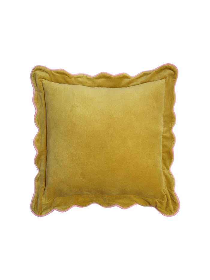 Behind The Trees - Mosey Me - Cushion - Velvet Scalloped - Tawny Olive- cushion under $99 - throw cushion - quality throw cushion&nbsp;