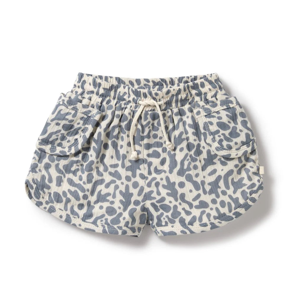 Wilson + Frenchy - Organic Crinkle Short - Blue Coral